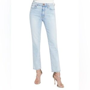 Alice + Olivia Stunning High Rise Straight Leg Jeans Light Wash Women’s‎ Sz 30
